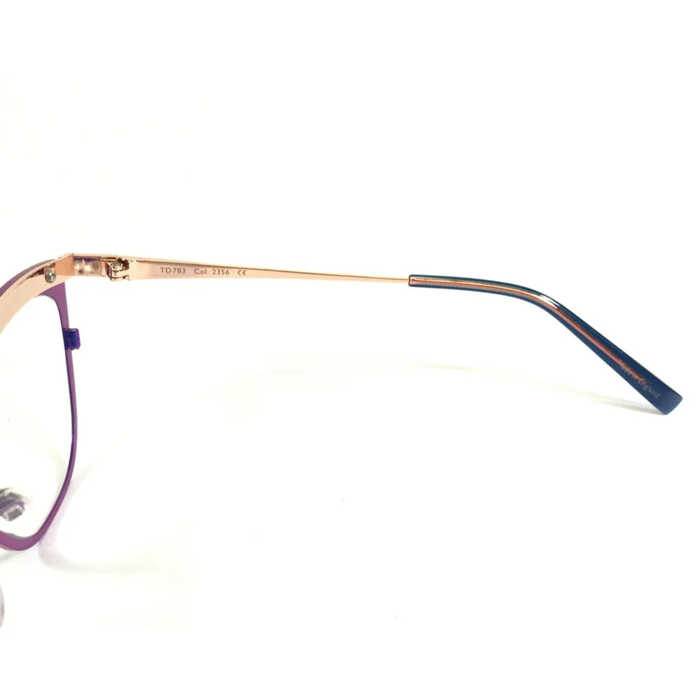 Tom Davies Eyeglasses Frames TD783 Col. 2356 Shiny Purple Rose Gold 54-17-140